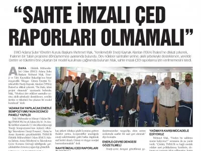 `SAHTE İMZALI ÇED RAPORLARI OLMAMALI`(EGEMEN)