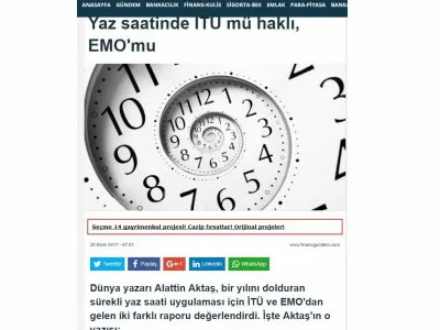 YAZ SAATİNDE İTÜ MÜ HAKLI, EMO`MU? (FİNANSGUNDEM.COM)