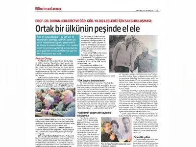 PROF. DR. DURAN LEBLEBİCİ VE ÖGR. GÖR. YILDIZ LEBLEBİCİ İÇİN SAYGI BULUŞMASI: ORTAK BİR ÜLKÜNÜN PEŞİNDE EL ELE (HERKESE BİLİM TEKNOLOJİ)