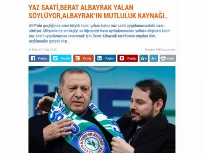 YAZ SAATİ, BERAT ALBAYRAK YALAN SÖYLÜYOR, ALBAYRAK’IN MUTLULUK KAYNAĞI (ULUSALARAYİSHABER.COM)