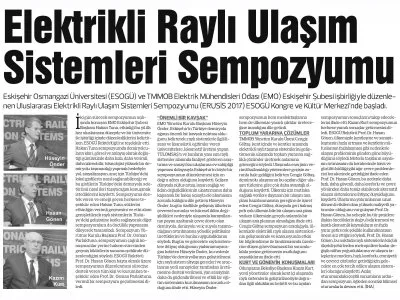 ELEKTRİKLİ RAYLI ULAŞIM SİSTEMLERİ SEMPOZYUMU (MİLLİ İRADE)