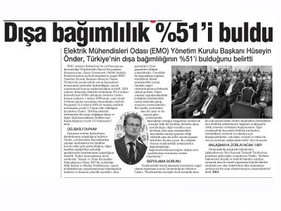 DIŞA BAĞIMLILIK %51`İ BULDU (AKDENİZ`DE YENİ YÜZYIL)