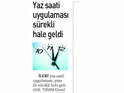 YAZ SAATİ UYGULAMASI SÜREKLİ HALE GELDİ (SABAH)