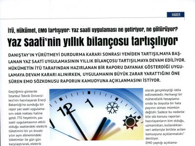 YAZ SAATİNİN YILLIK BİLANÇOSU TARTIŞILIYOR (KAYNAK ELEKTRİK)