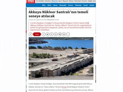 AKKUYU NÜKLEER SANTRALI`NIN TEMELİ SENEYE ATILACAK (HABERTÜRK)