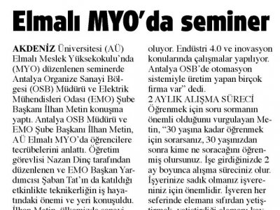 ELMALI MYODA SEMİNER (ANTALYA KÖRFEZ - 18.11.2017)