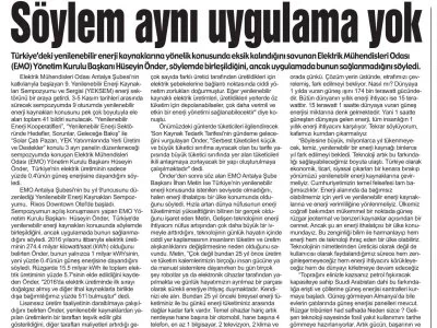SÖYLEM AYNI UYGULAMA YOK (HİLAL)