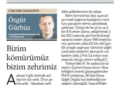 BİZİM KÖMÜRÜMÜZ BİZİM ZEHRİMİZ (ÖZGÜR GÜRBÜZ- BİRGÜN