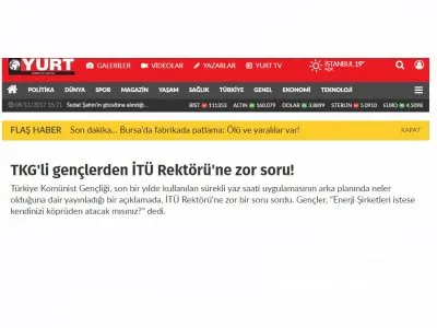 TKG`Lİ GENÇLERDEN İTÜ REKTÖRÜ`NE ZOR SORU! (YURTGAZETESİ.COM.TR)