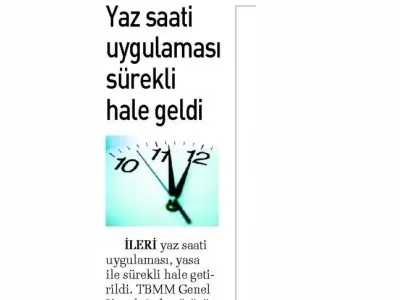 YAZ SAATİ UYGULAMASI SÜREKLİ HALE GELDİ (SABAH)
