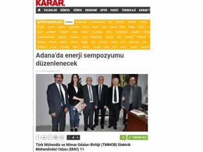 ADANA’DA ENERJİ SEMPOZYUMU DÜZENLENECEK (KARAR.COM)