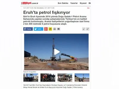 ERUH`TA PETROL FIŞKIRIYOR (MİLLİYET.COM.TR)