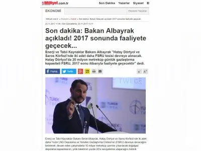 BAKAN ALBAYRAK AÇIKLADI! 2017 SONUNDA FAALİYETE GEÇECEK...(MİLLİYET)