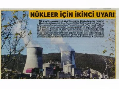 NÜKLEER ICIN İKİNCİ UYARI (CUMHURİYET)