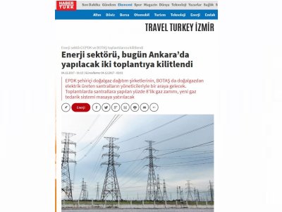 ENERJİ SEKTÖRÜ, BUGÜN ANKARA`DA YAPILACAK İKİ TOPLANTIYA KİLİTLENDİ (HABERTÜRK)