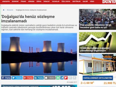 `DOĞALGAZ`DA HENÜZ SÖZLEŞME İMZALANAMADI (DÜNYA)
