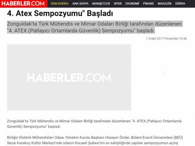 4. ATEX SEMPOZYUMU` BAŞLADI (HABERLER.COM)
