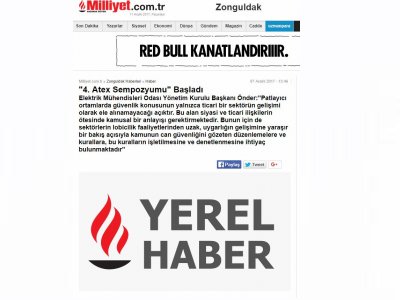 `4. ATEX SEMPOZYUMU` BAŞLADI (MİLLİYET.COM.TR)