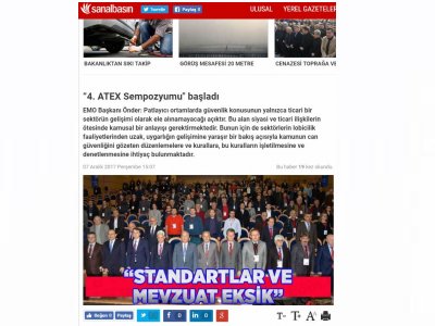 `4. ATEX SEMPOZYUMU` BAŞLADI (SANALBASİN.COM)
