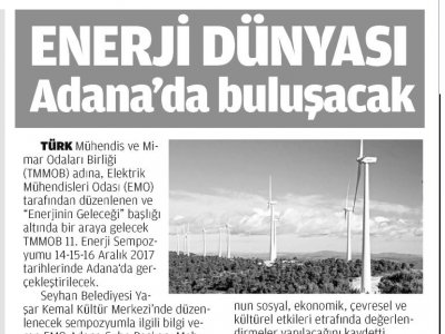 ENERJİ DÜNYASI ADANA`DA BULUŞACAK (MİLAT)