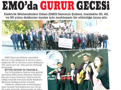 EMO`DA GURUR GECESİ (SAMSUN GAZETESİ)