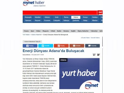 ENERJİ DÜNYASI ADANA’DA BULUŞACAK (MYNET.COM)