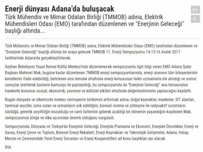 ENERJİ DÜNYASI ADANA’DA BULUŞACAK (YENİHABERDEN.COM)