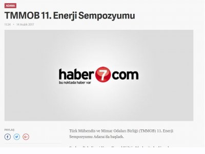 TMMOB 11. ENERJİ SEMPOZYUMU (HABER7.COM)