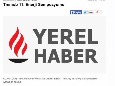 TMMOB 11. ENERJİ SEMPOZYUMU (MİLLİYET.COM.TR)