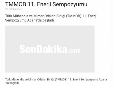 TMMOB 11. ENERJİ SEMPOZYUMU (SONDAKİKA.COM)