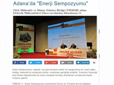 ADANA’DA `ENERJİ SEMPOZYUMU` (İHA.COM.TR)