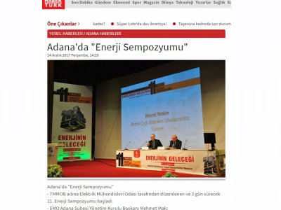 ADANA`DA `ENERJİ SEMPOZYUMU` (HABERTURK.COM)