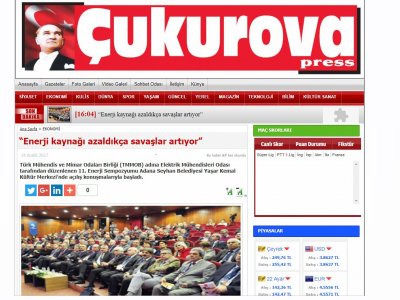 “ENERJİ KAYNAĞI AZALDIKÇA SAVAŞLAR ARTIYOR” (CUKUROVAPRESS.COM)