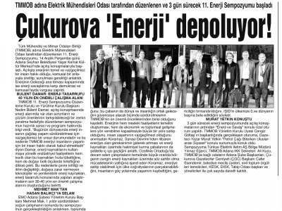 ÇUKUROVA `ENERJİ DEPOLUYOR! (BÖLGE)