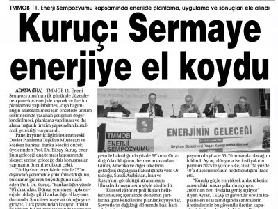 KURUÇ: SERMAYE ENERJİYE EL KOYDU (İLK HABER)