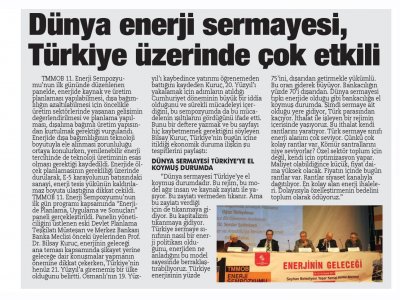 DÜNYA ENERJİ SERMAYESİ, TÜRKİYE ÜZERİNDE ÇOK ETKİLİ (5 OCAK)