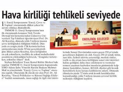 HAVA KİRLİLİĞİ TEHLİKELİ SEVİYEDE (GAZETTE)