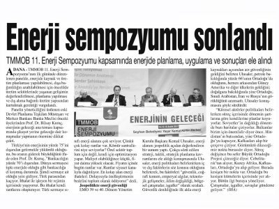 ENERJİ SEMPOZYUMU SONLANDI (ANAYURT)