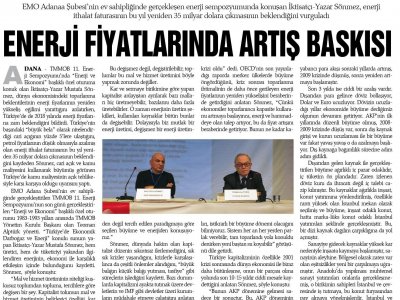 ENERJİ FİYATLARINDA ARTIŞ BASKISI (EGEMEN)