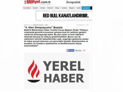 `4. ATEX SEMPOZYUMU` BAŞLADI (MİLLİYET.COM.TR)