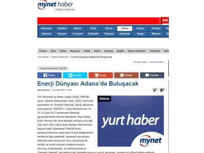 ENERJİ DÜNYASI ADANA’DA BULUŞACAK (MYNET.COM)