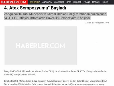 4. ATEX SEMPOZYUMU` BAŞLADI (HABERLER.COM)