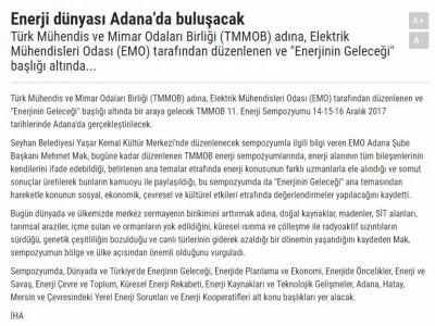 ENERJİ DÜNYASI ADANA’DA BULUŞACAK (YENİHABERDEN.COM)