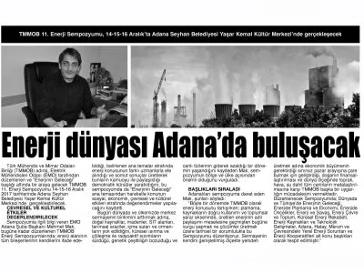 ENERJİNİN GELECEĞİ ADANA`DA MASAYA YATIRILACAK (BİZİM ADANA)
