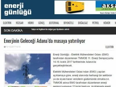 ENERJİNİN GELECEĞİ ADANA’DA MASAYA YATIRILIYOR (ENERJİGUNLUGU.NET)