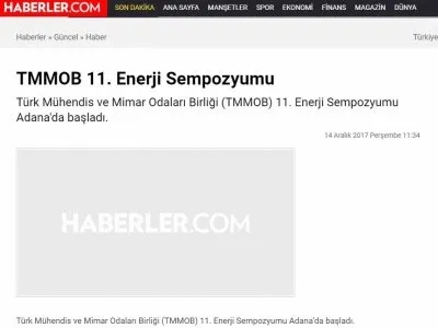 TMMOB 11. ENERJİ SEMPOZYUMU (HABERLER.COM.TR)