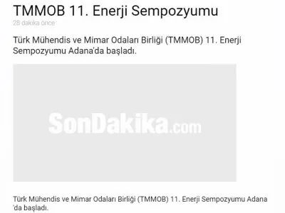 TMMOB 11. ENERJİ SEMPOZYUMU (SONDAKİKA.COM)