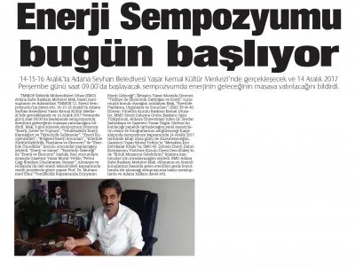 ENERJİ SEMPOZYUMU BUGÜN BAŞLIYOR (5 OCAK)