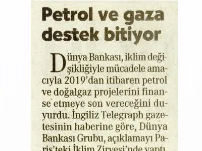 PETROL VE GAZA DESTEK BİTİYOR (CUMHURİYET)