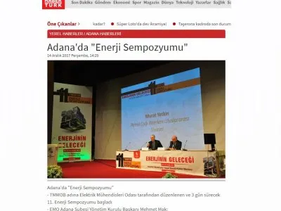 ADANA`DA `ENERJİ SEMPOZYUMU` (HABERTURK.COM)